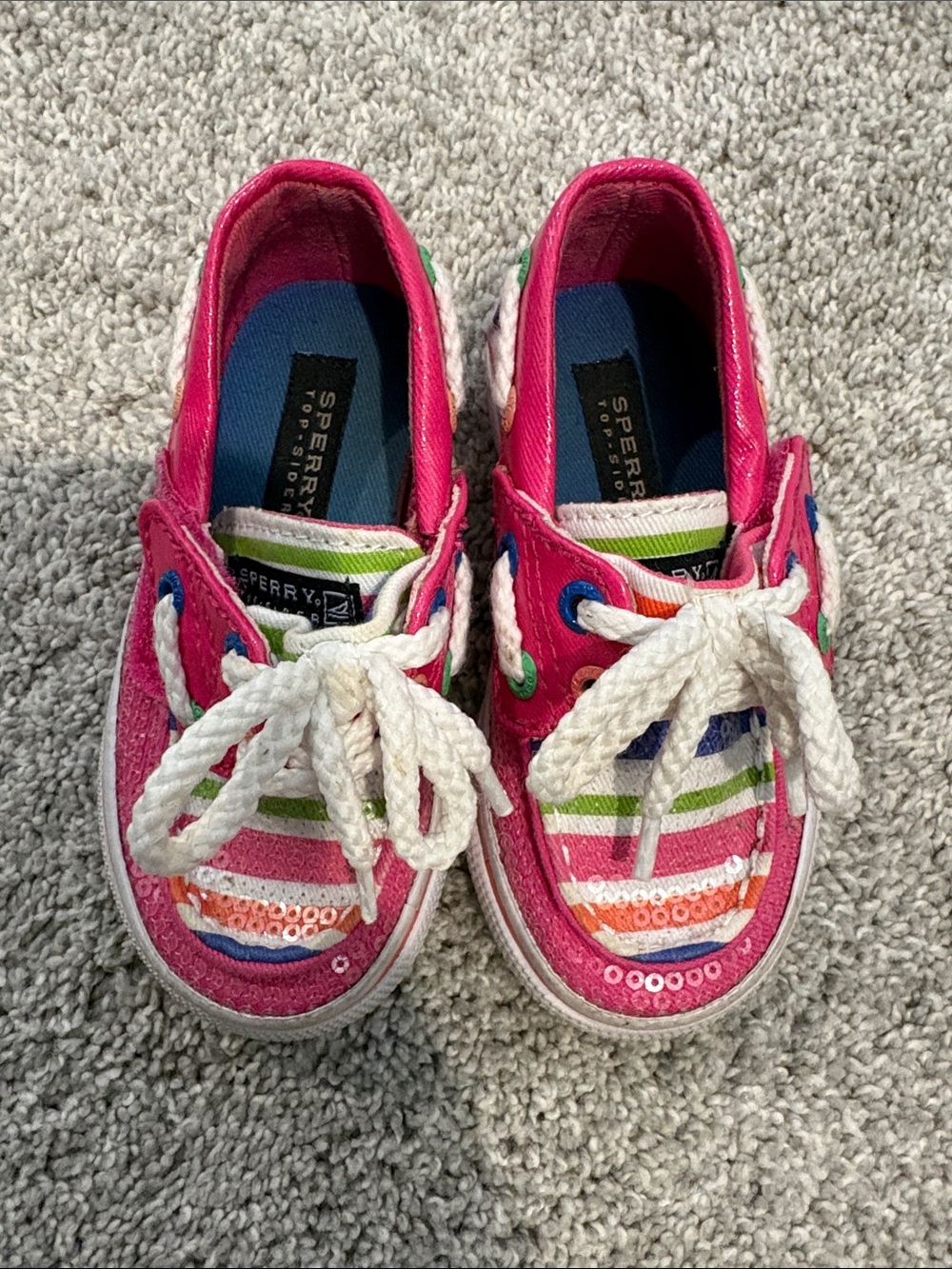 Sperry toddler girls Bahama Jr Pink Stripe Shoes 5M